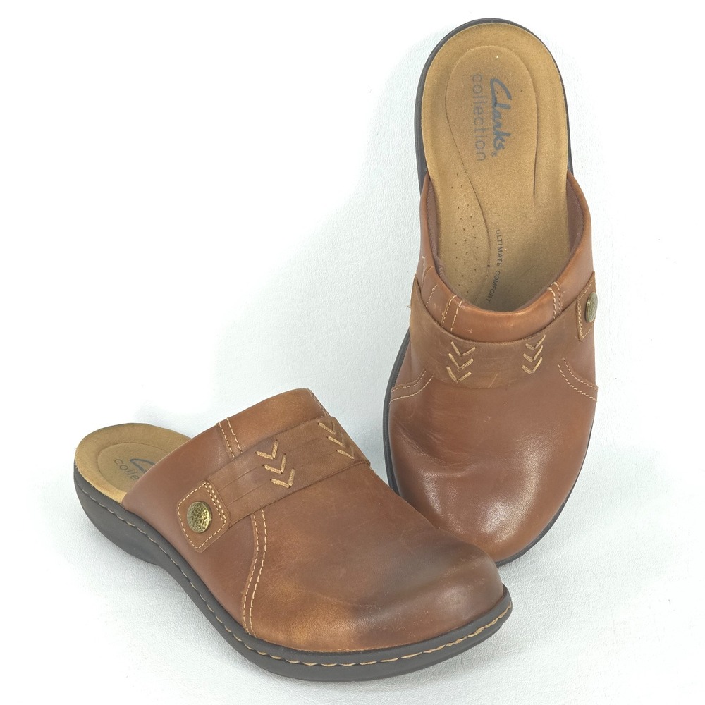 Clarks Laurieann Ella Leather Slip-On Clogs US 6.5 W‎ Performance Comfort Boho
